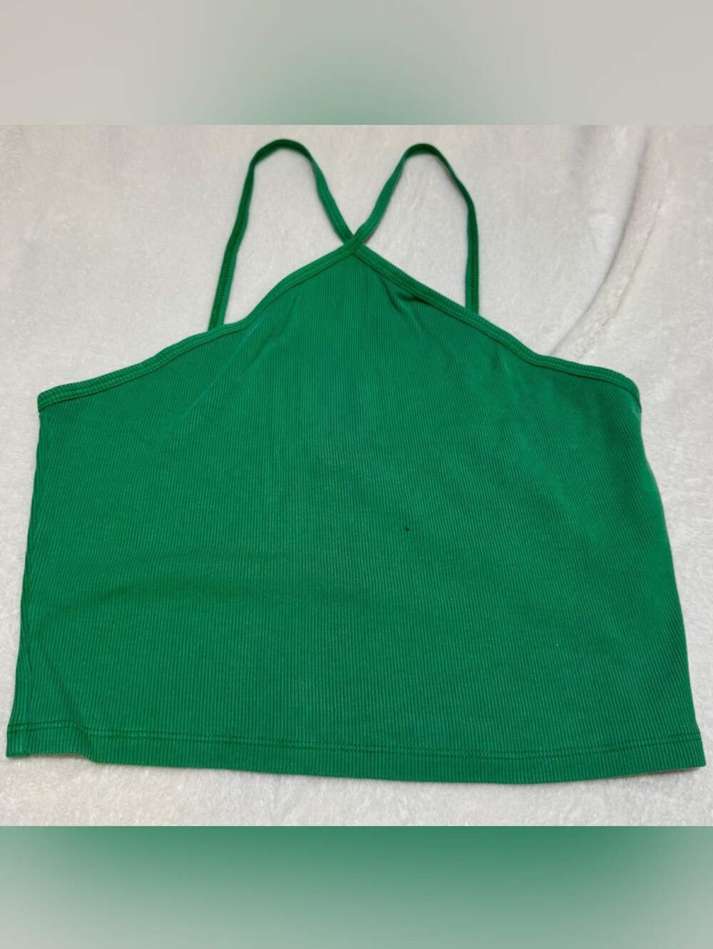 Wilfred Free Aritzia Kelly Green Ribbed Halter Cami Tank Top Size M